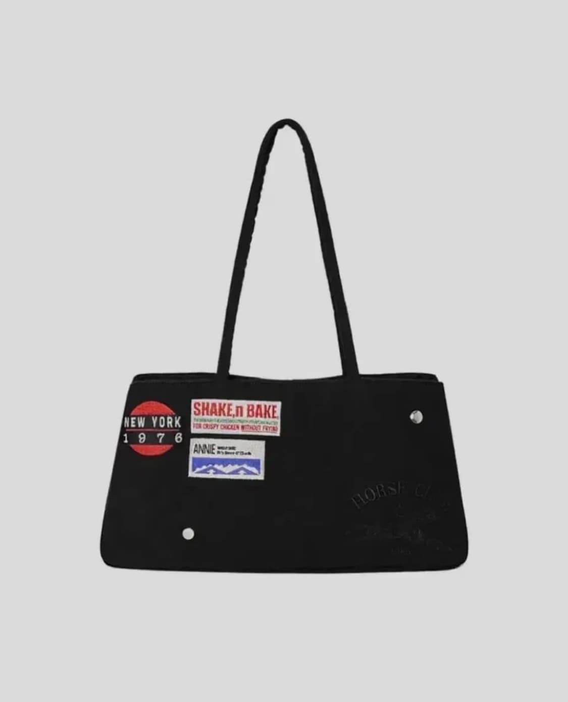KIJUN Patch Shopper Bag 기준 패치 쇼퍼백 블랙 상품이미지1