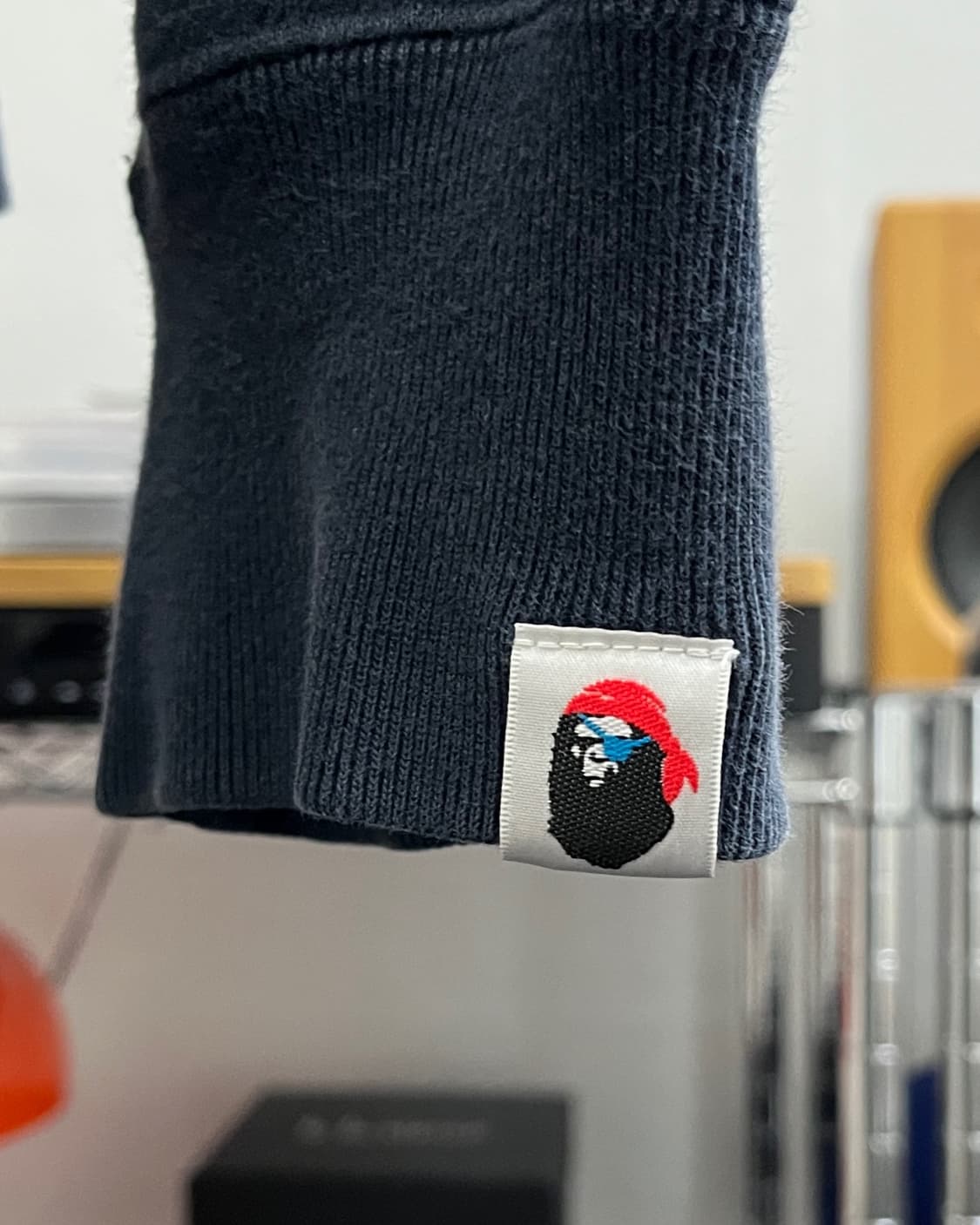 베이프 PIRATES 해적 컬리지 로고 네이비 후드티 상품이미지7