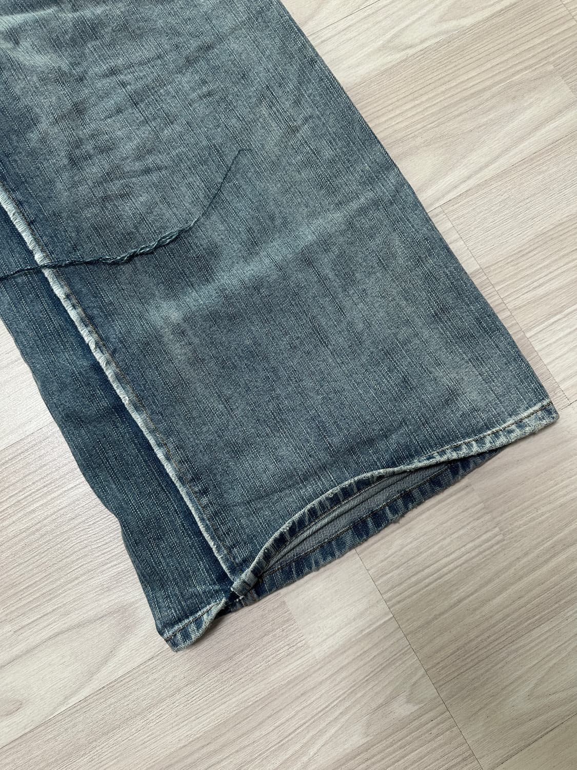 [xs] 발렌시아가 컷업 배기 데님 팬츠 블루 상품이미지5