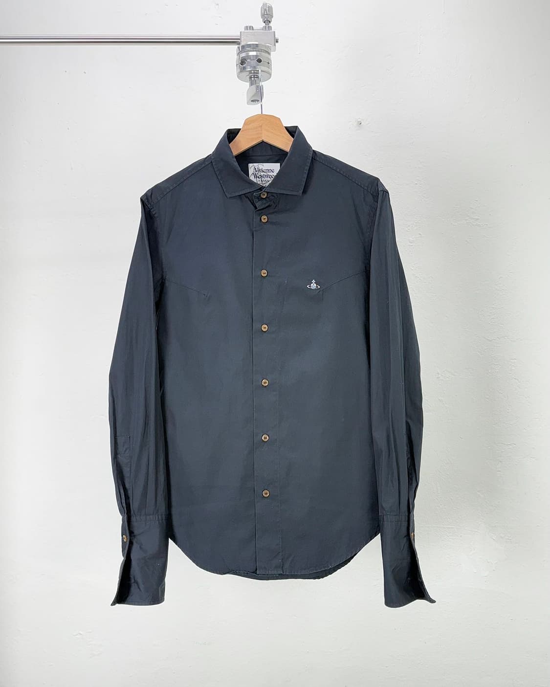 비비안웨스트우드 맨 블랙 고스트 오브 코튼 셔츠 상품이미지1