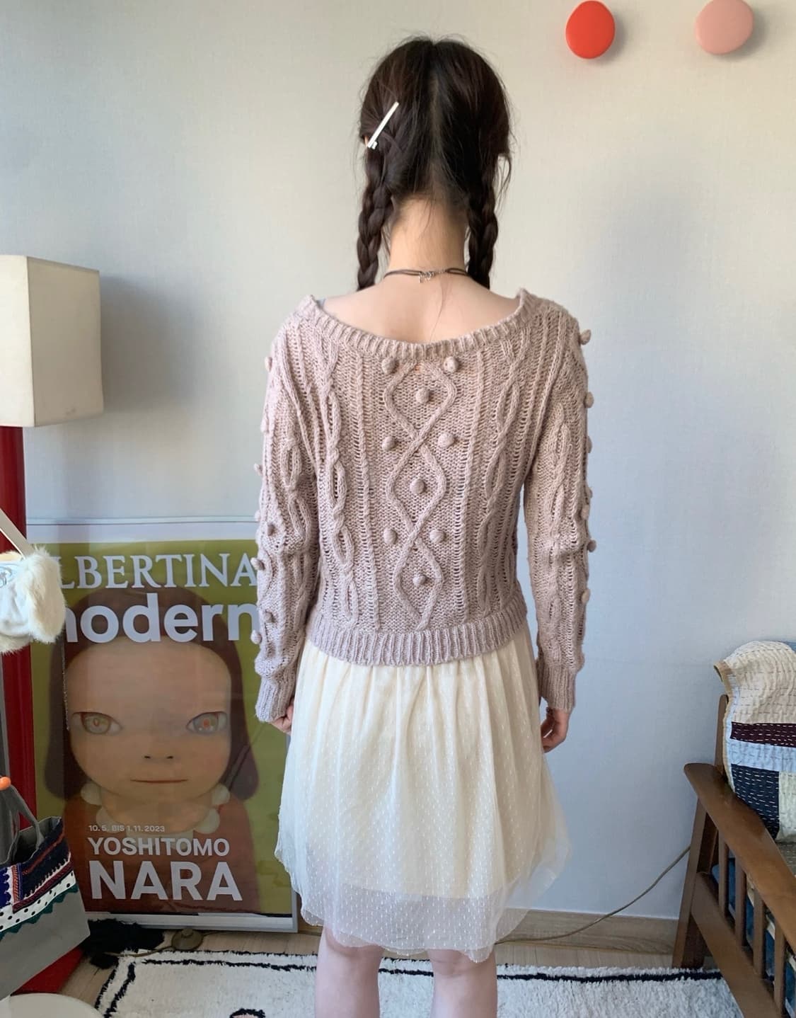 pompom.. lace knit dress 상품이미지4