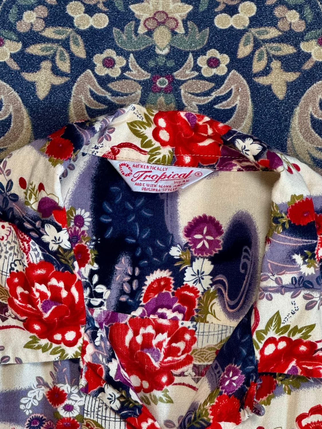 Tropical Wear 와가라 스타일 레이온 빈티지 하와이안셔츠 상품이미지2
