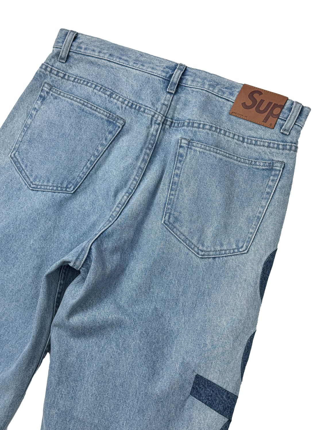 슈프림 인셋 로고 진 워시드 블루 상품이미지6