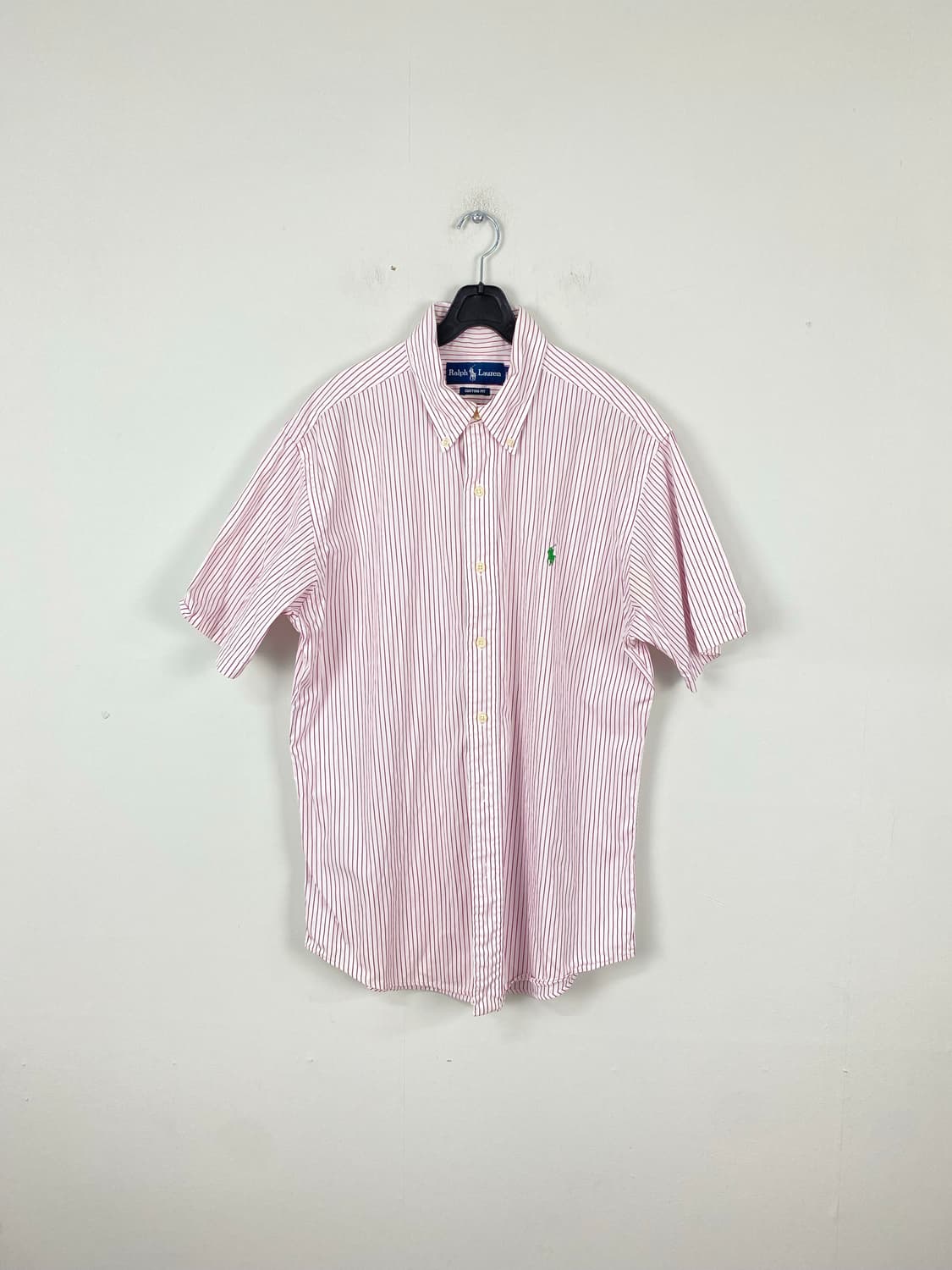 폴로 랄프로렌 스트라이프 반팔 셔츠 그린 포니 L 상품이미지1