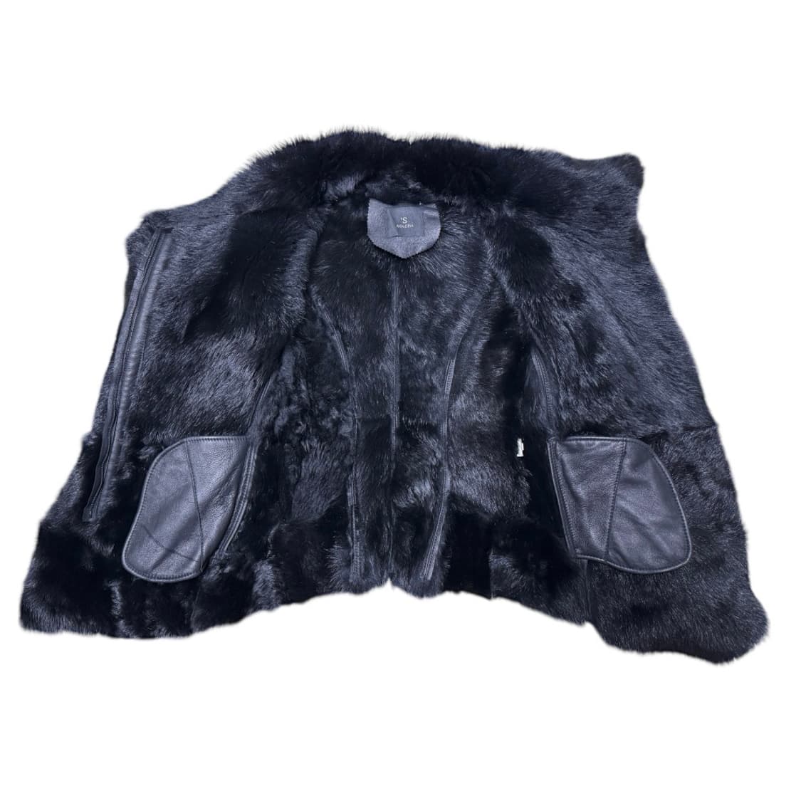 올블랙 레더 퍼 무스탕 상품이미지4