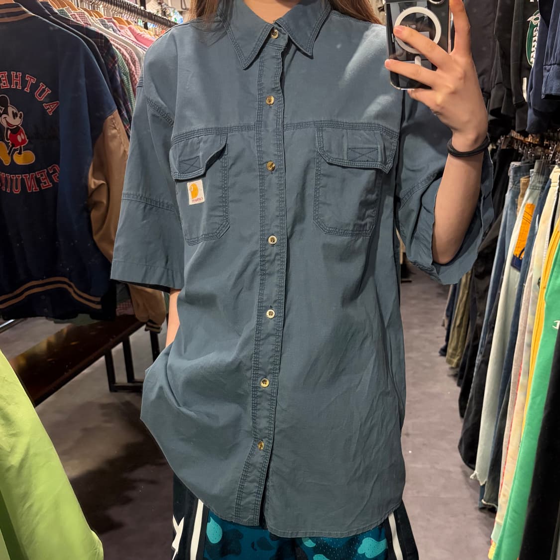 [IM]  Carhartt 칼하트 반팔 셔츠 청록 상품이미지2