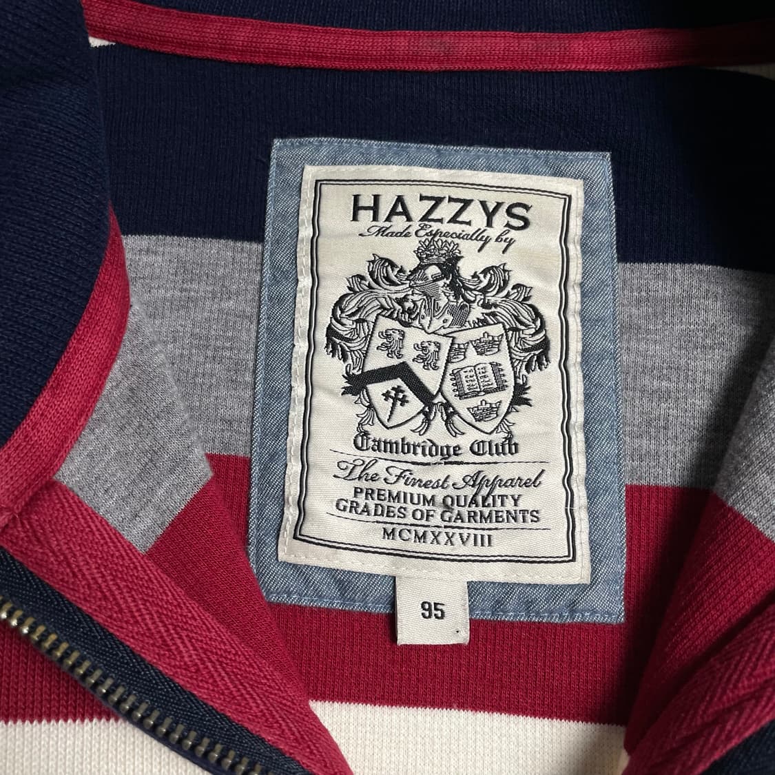 Hazzys 스트라이프 니트 카라 반집업 긴팔 티셔츠o 6241 상품이미지4