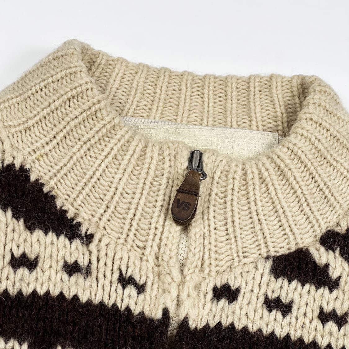 VTG 빈티지 노르딕 패턴 여성 울 니트 집업 여성S 상품이미지4