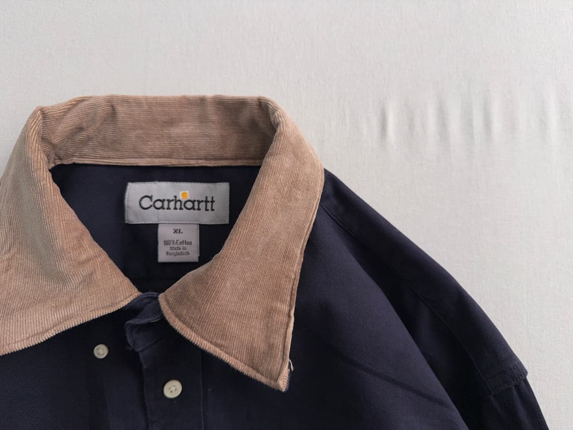 칼하트 리메이크 밀크브라운 코듀로이카라 네이비 셔츠  상품이미지3