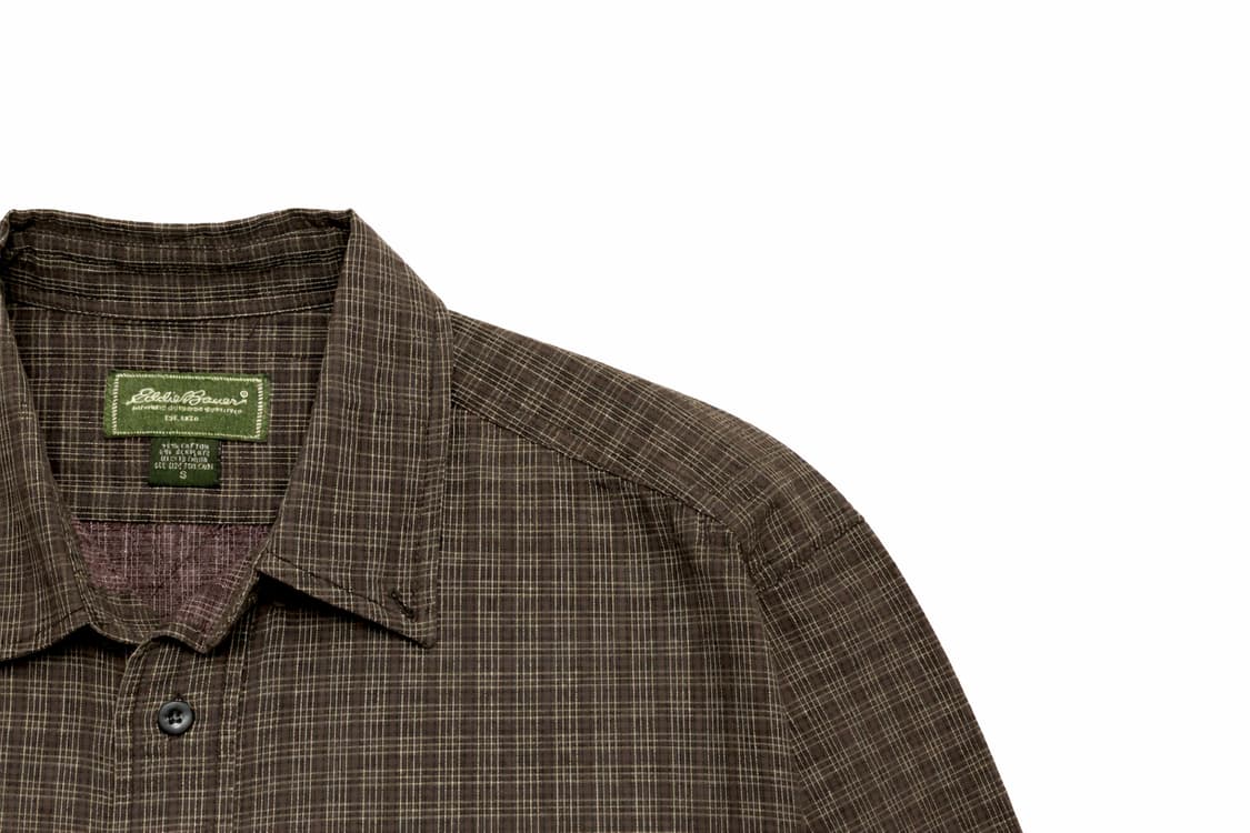 JPN 00s 일본빈티지 Y2K 에디바우어 브라운 빈티지 체크 셔츠 상품이미지5