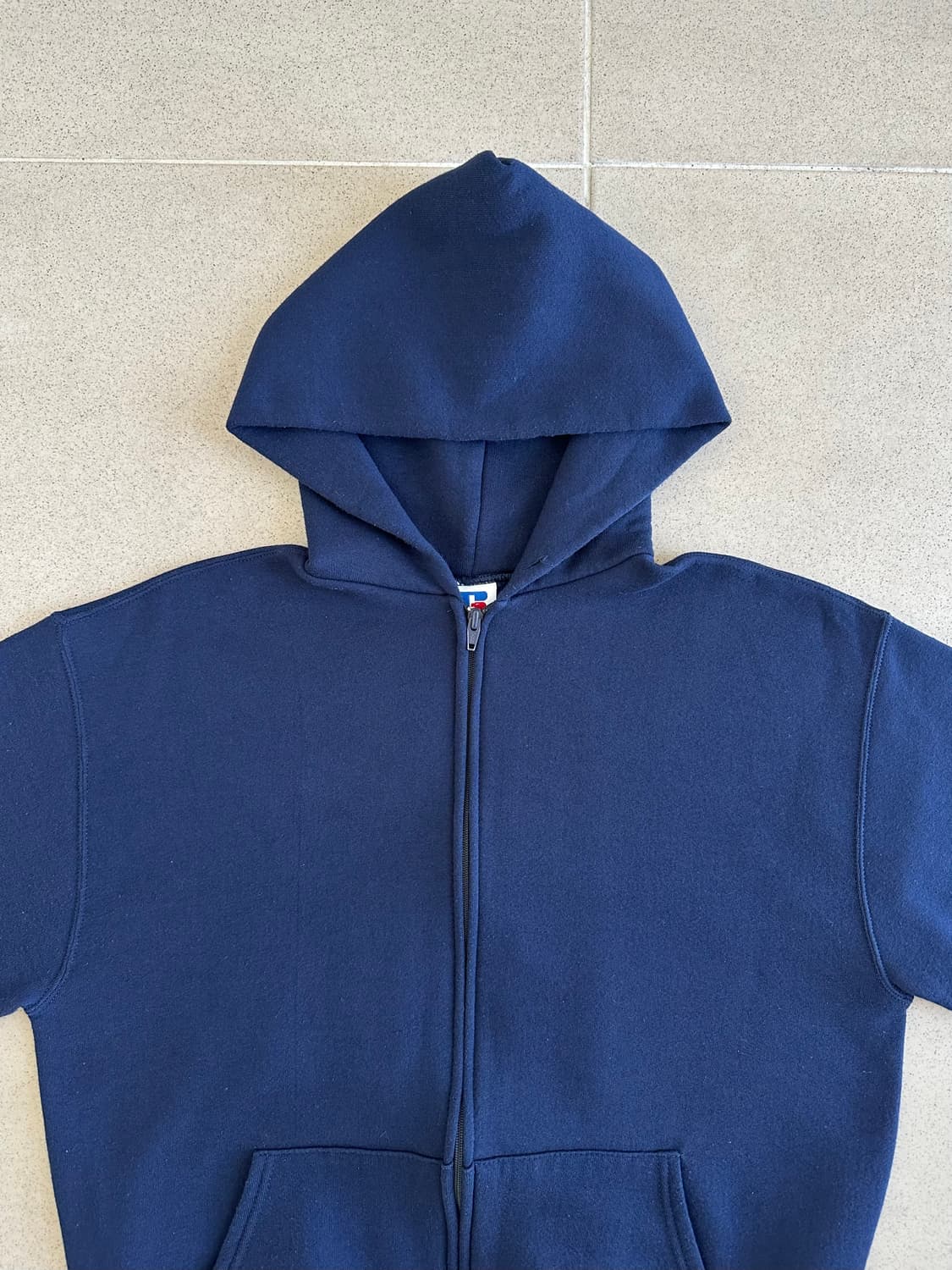 90s 빈티지 러셀 후드집업 네이비 L USA 상품이미지4