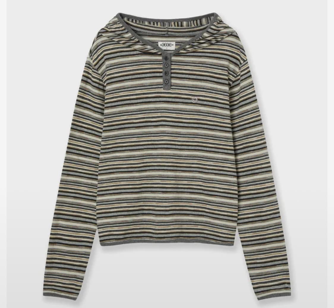 aeae 스트라이프 후디 베이지 stripe hoodie beige 상품이미지1