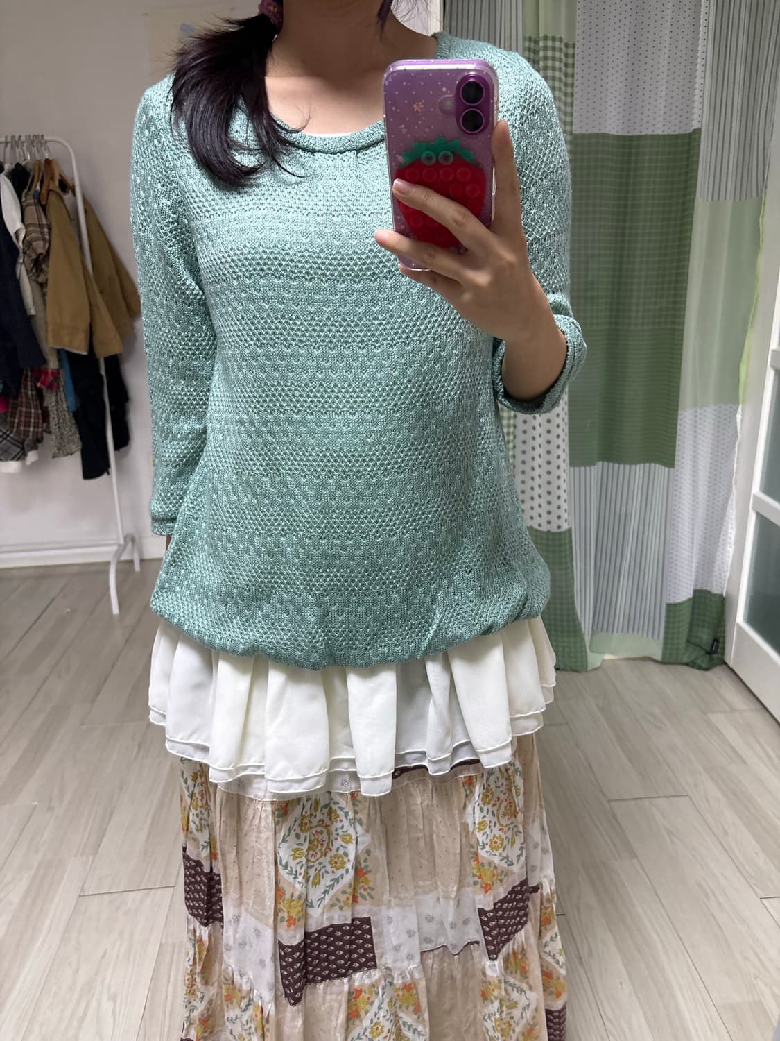 민트 레이어드 블라우스 상품이미지8