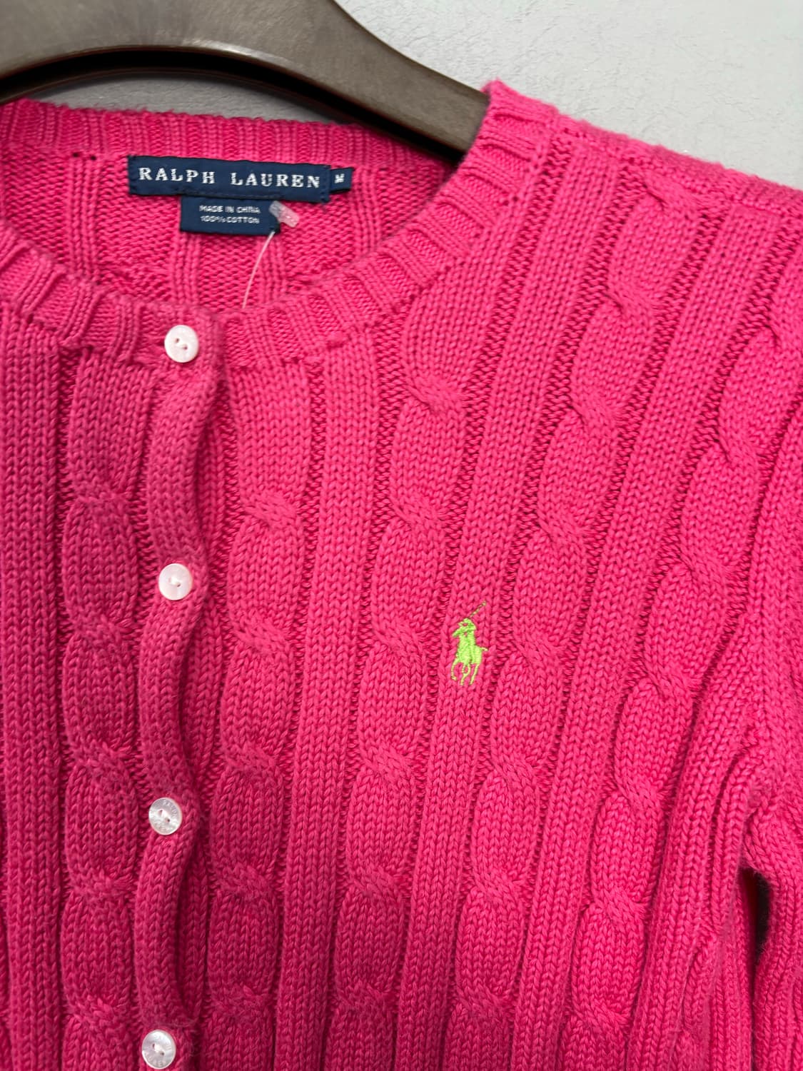 폴로랄프로렌 핑크 꽈배기 니트 가디건 A3039 상품이미지3