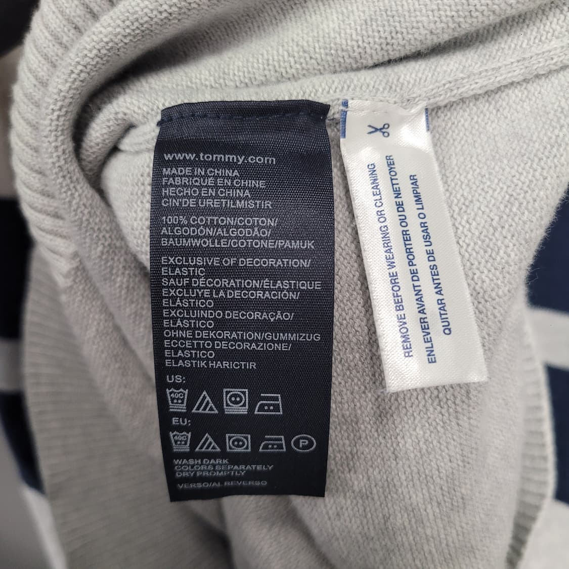 Tommy Hilfinger 타미힐피거 스트라이프 반집업 니트 상품이미지5