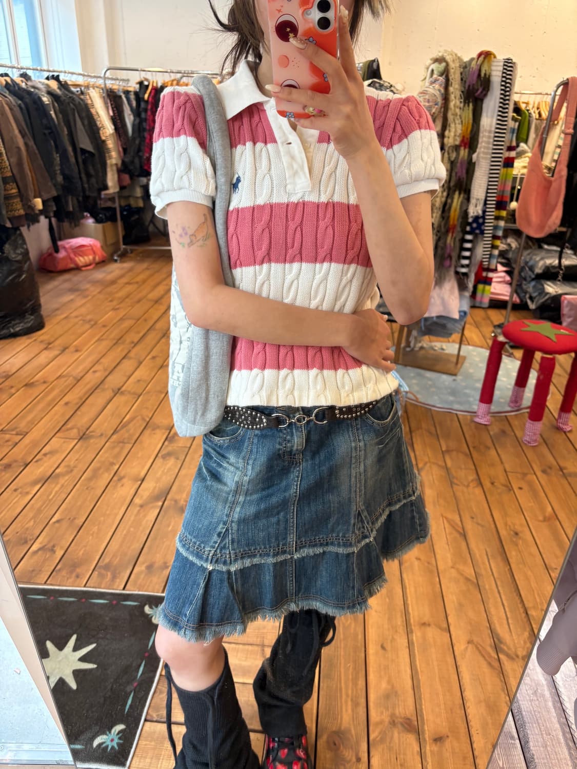 폴로 꽈배기 반팔니트 상품이미지1