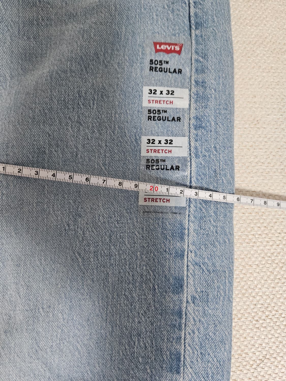 (새상품)리바이스 505 레귤러 연청 32X32 상품이미지5