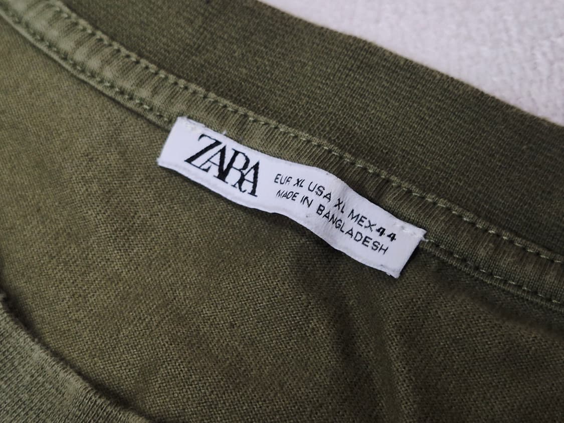 ZARA 자라 스트라이프 롱 슬리브 긴팔 티셔츠 올리브 상품이미지2