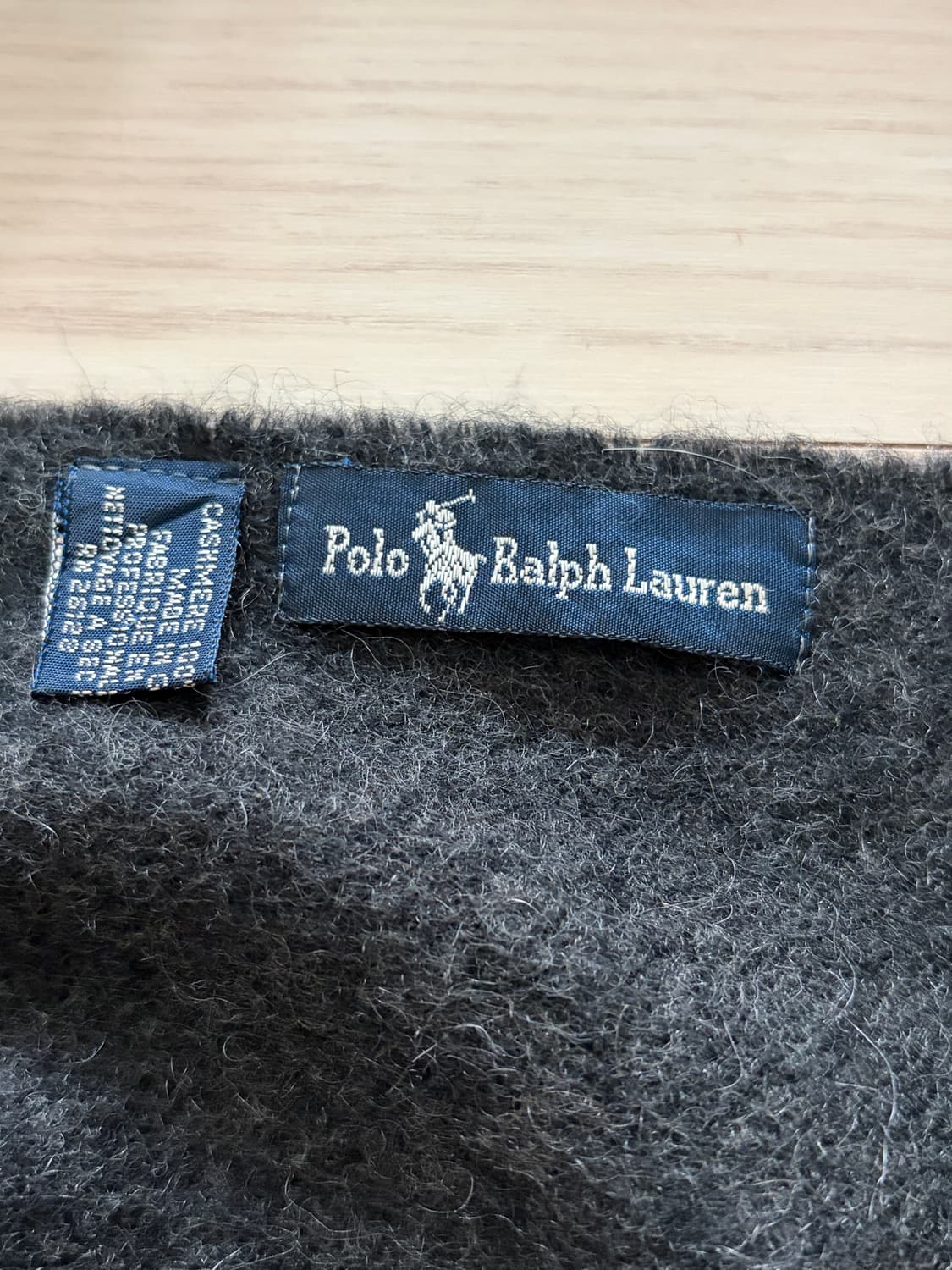 90s 빈티지 폴로 랄프로렌 여우 로고 캐시미어 머플러 상품이미지4