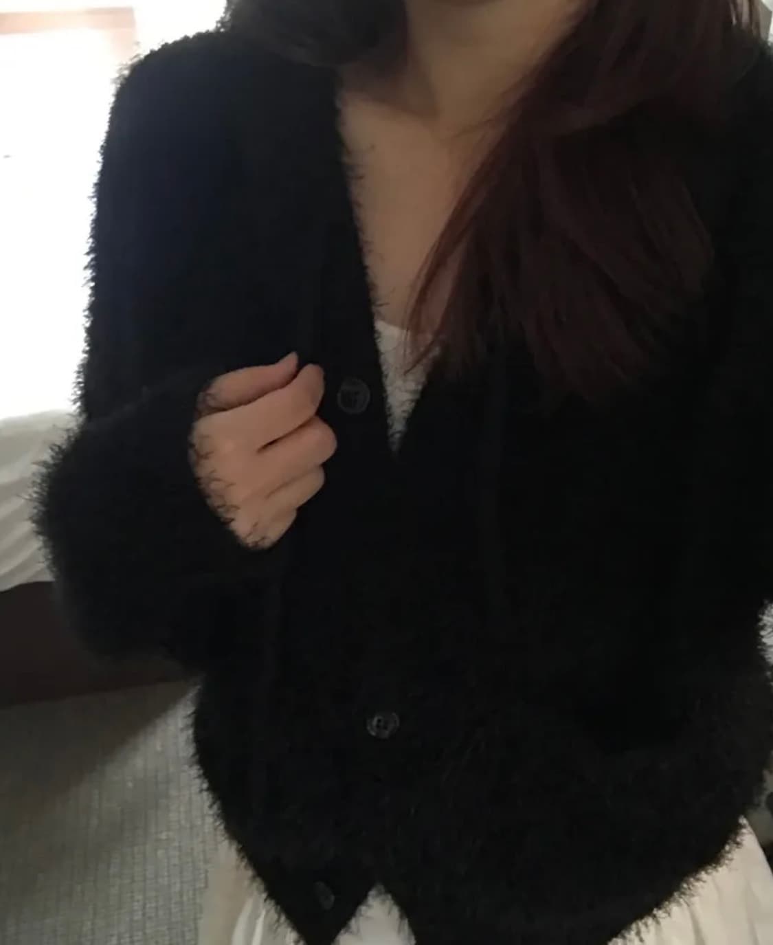 앙고라 솔잎 후드 가디건 상품이미지1