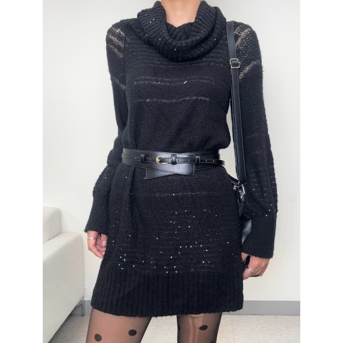 빈티지 블랙 니트 원피스 상품이미지1