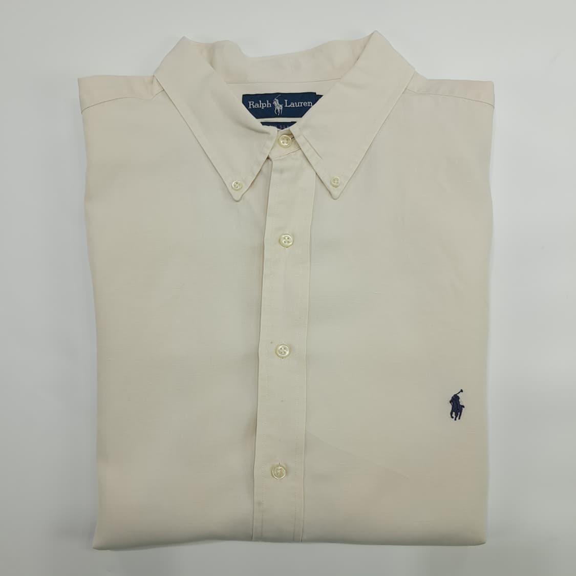 Co817 2XL Tall 폴로 랄프로렌 아이보리 실크린넨 반팔 셔츠 상품이미지8