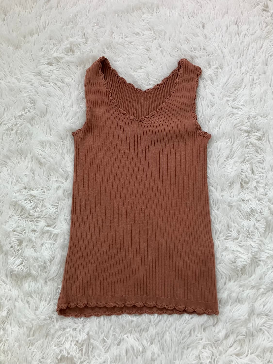 빈티지 브라운 브이넥 니트 나시 y2k 스트릿 갸루 펑키 일본빈티지584 상품이미지1