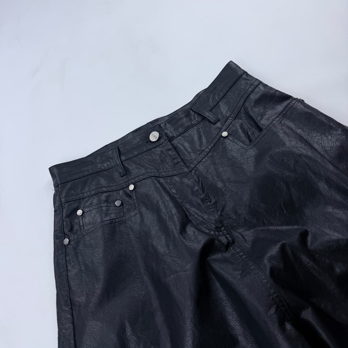 트리밍버드 Front Yoke Leather Pants [ Black ] 상품이미지3