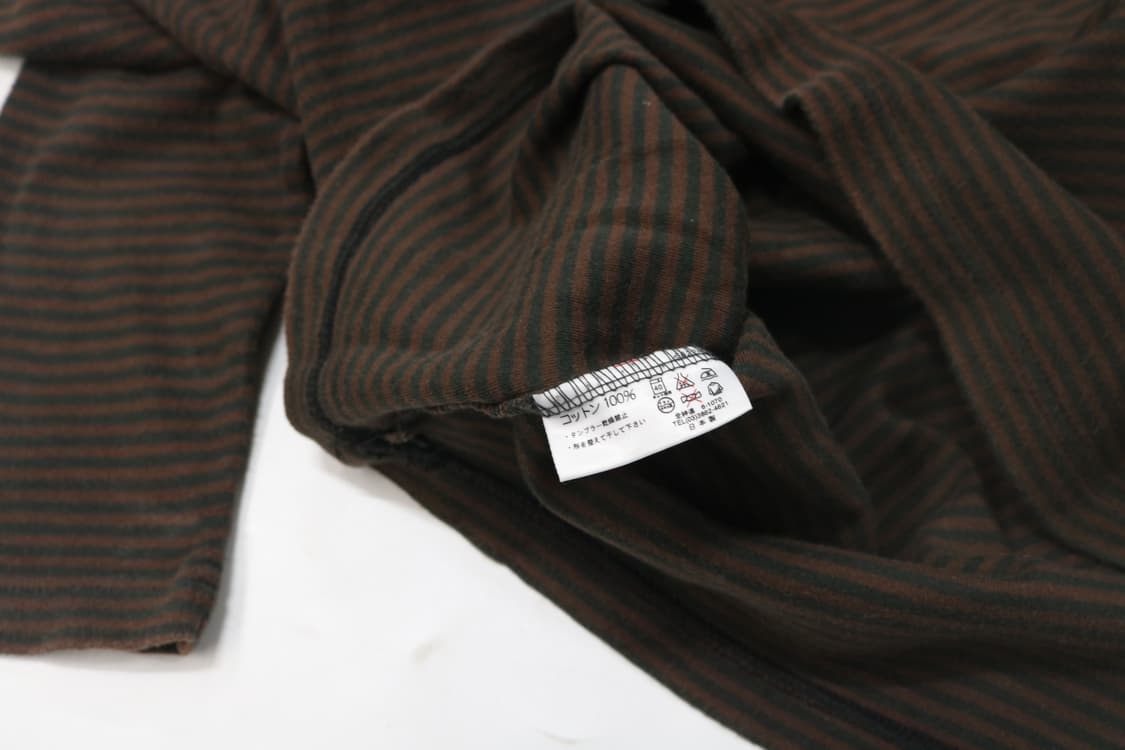 Paul Smith 폴스미스 런던 빈티지 브라운 스트라이프 브이넥 티셔츠 상품이미지9