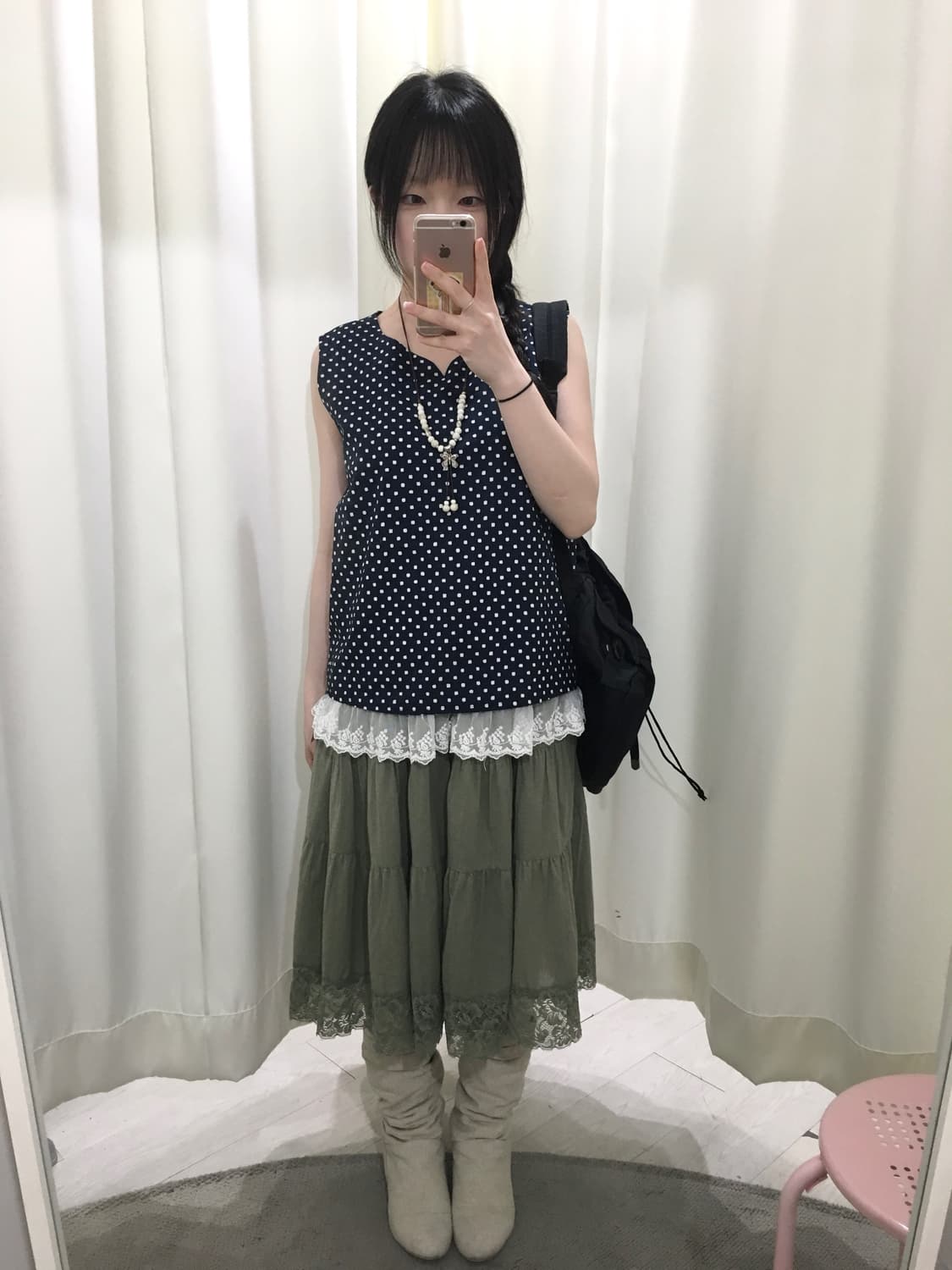 Square Dot Sleeveless Top 상품이미지2