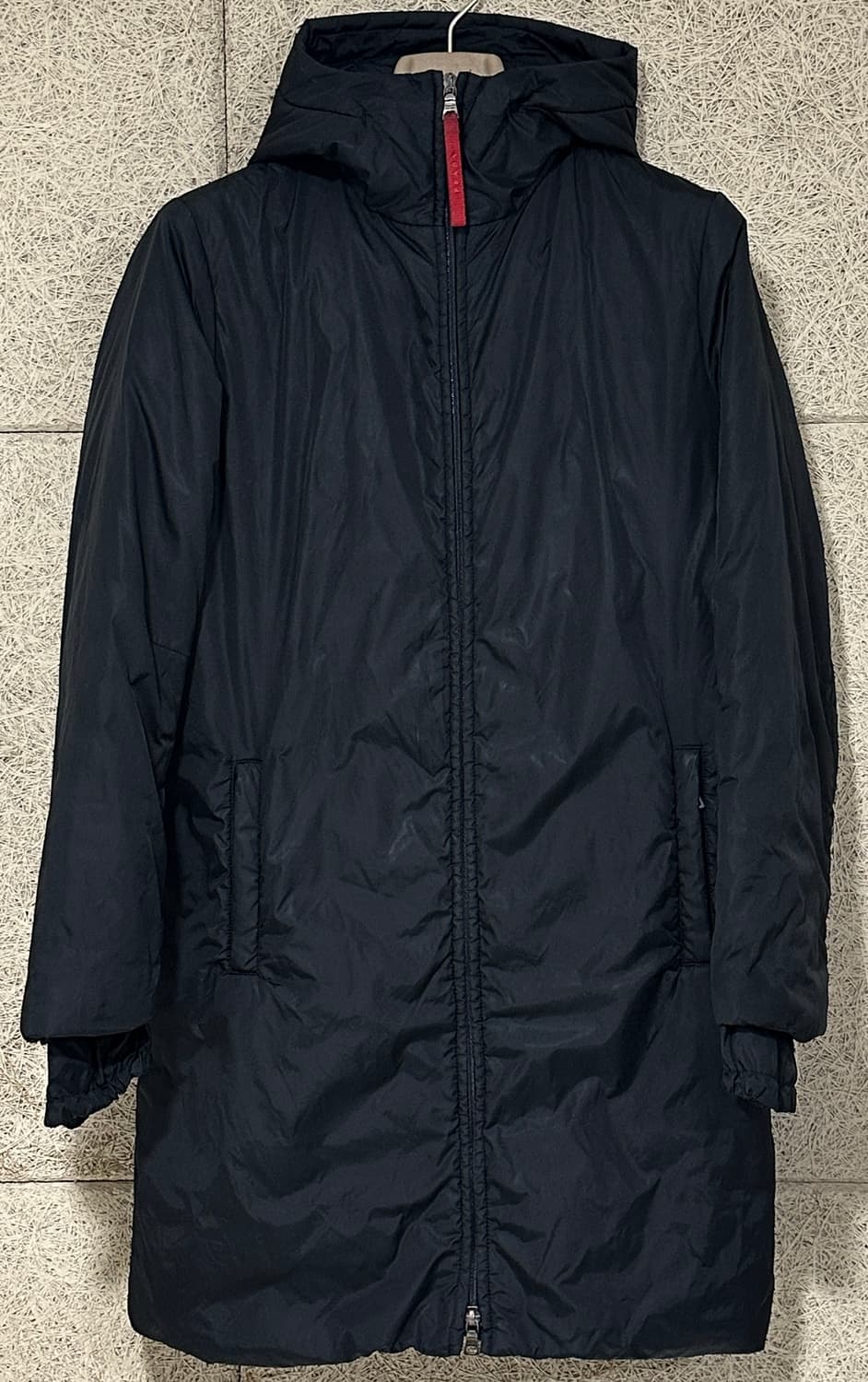 프라다 롱 패딩 후드 자켓 레인코트 점퍼 블랙 40 상품이미지2