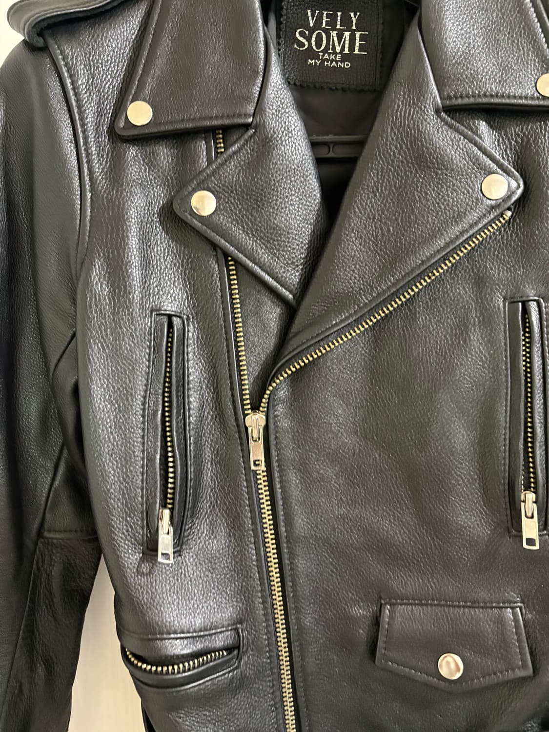 imvely 리얼 카우 바이커 레더자켓 55사이즈 상품이미지4