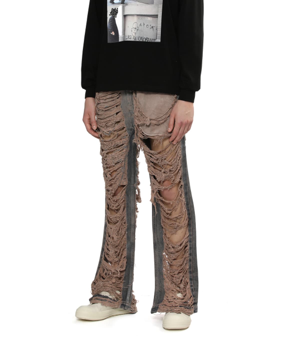 새상품 릭오웬스 다크쉐도우 블루 디스트레스 플레어진 30size 상품이미지5