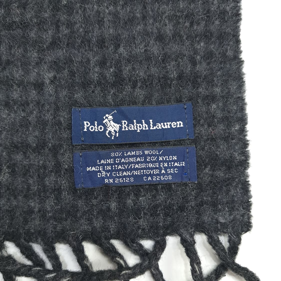 MX096 폴로 랄프로렌 다크그레이 양면 램스울 목도리 머플러 상품이미지4