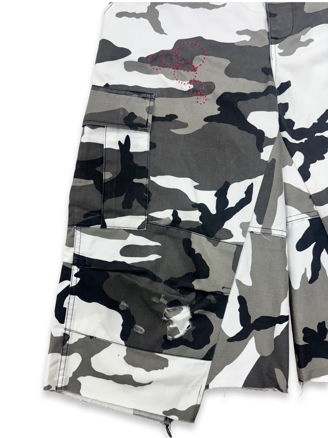 Distressed Sashiko Snow camo Bermuda _ 2 상품이미지3