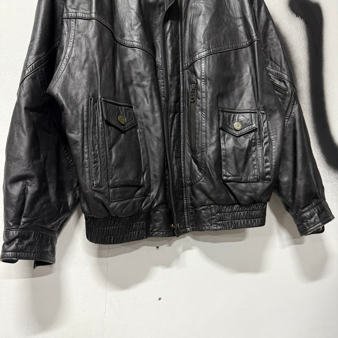 VTG 빈티지 빅사이즈 100% 양가죽 싱글 집업 블루종 자켓 상품이미지4