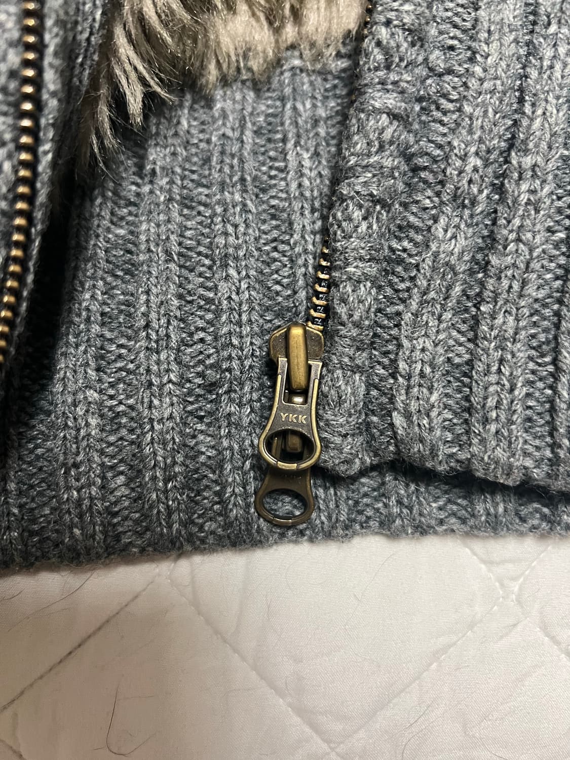 Black number 퍼 니트집업 상품이미지3