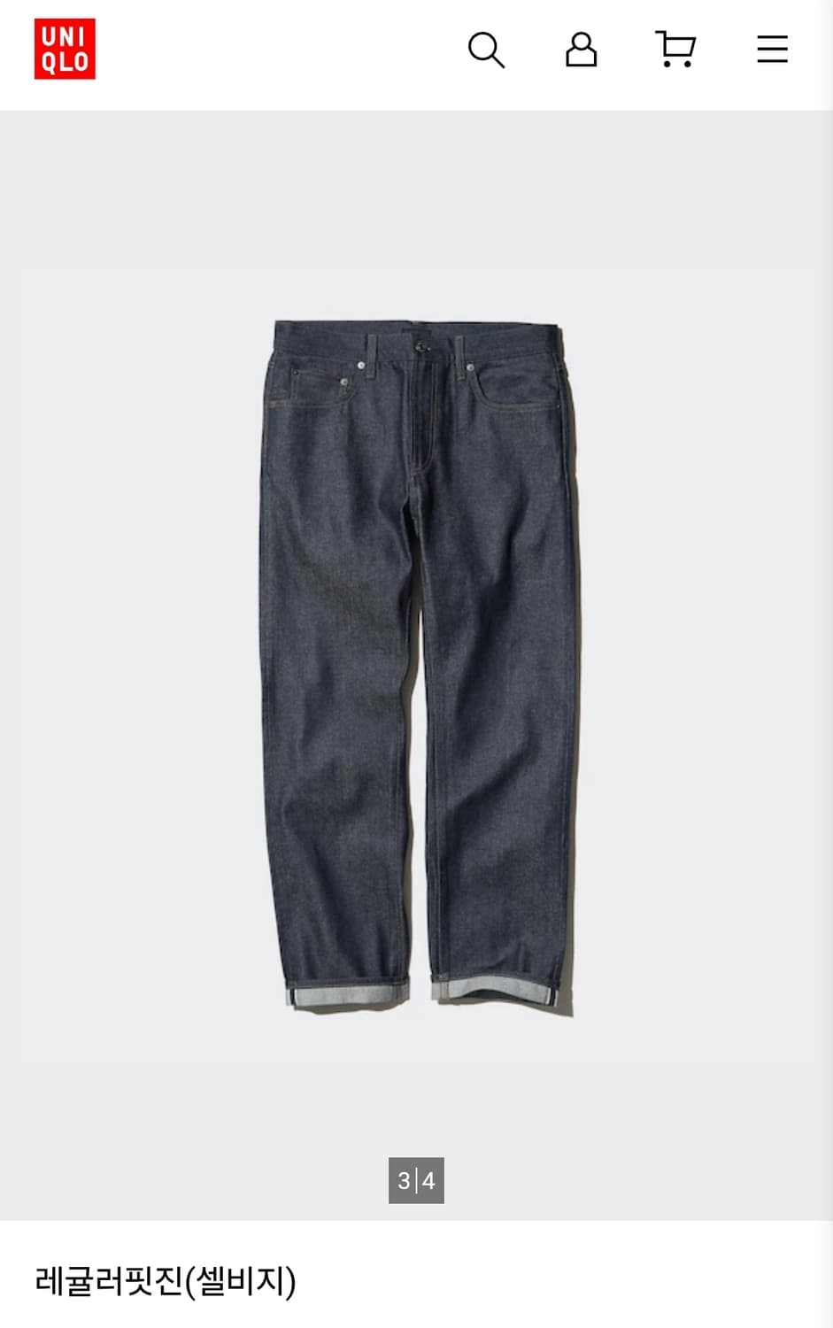 유니클로 청바지 34인치 기장106 상품이미지2