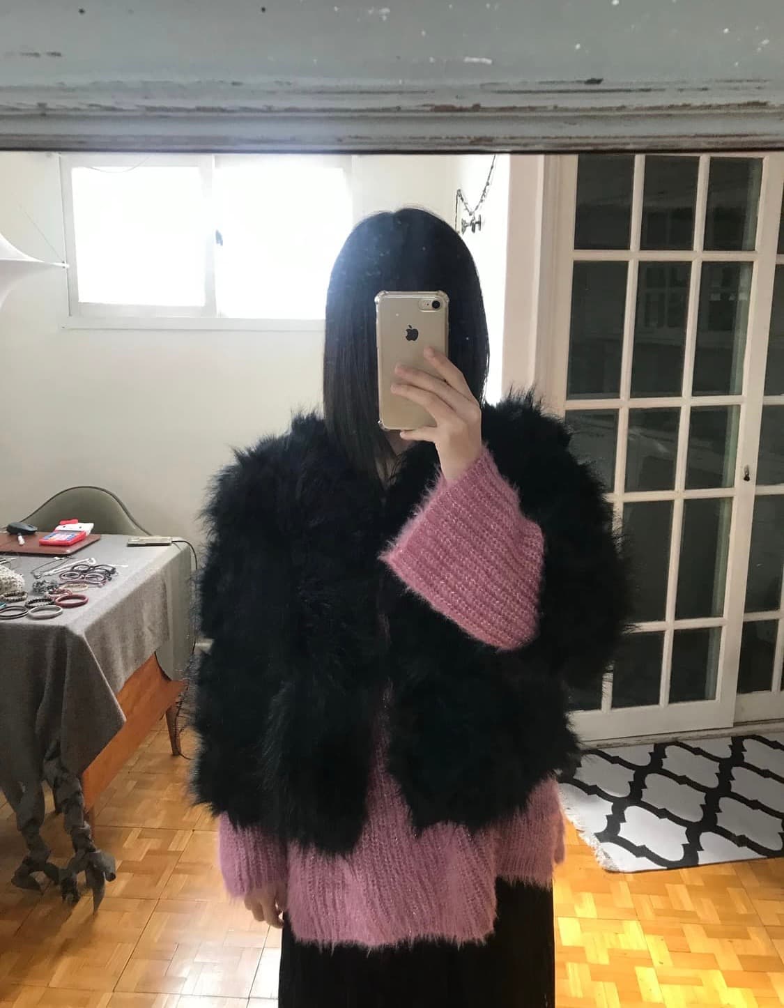 vintage black fur jacket 상품이미지3