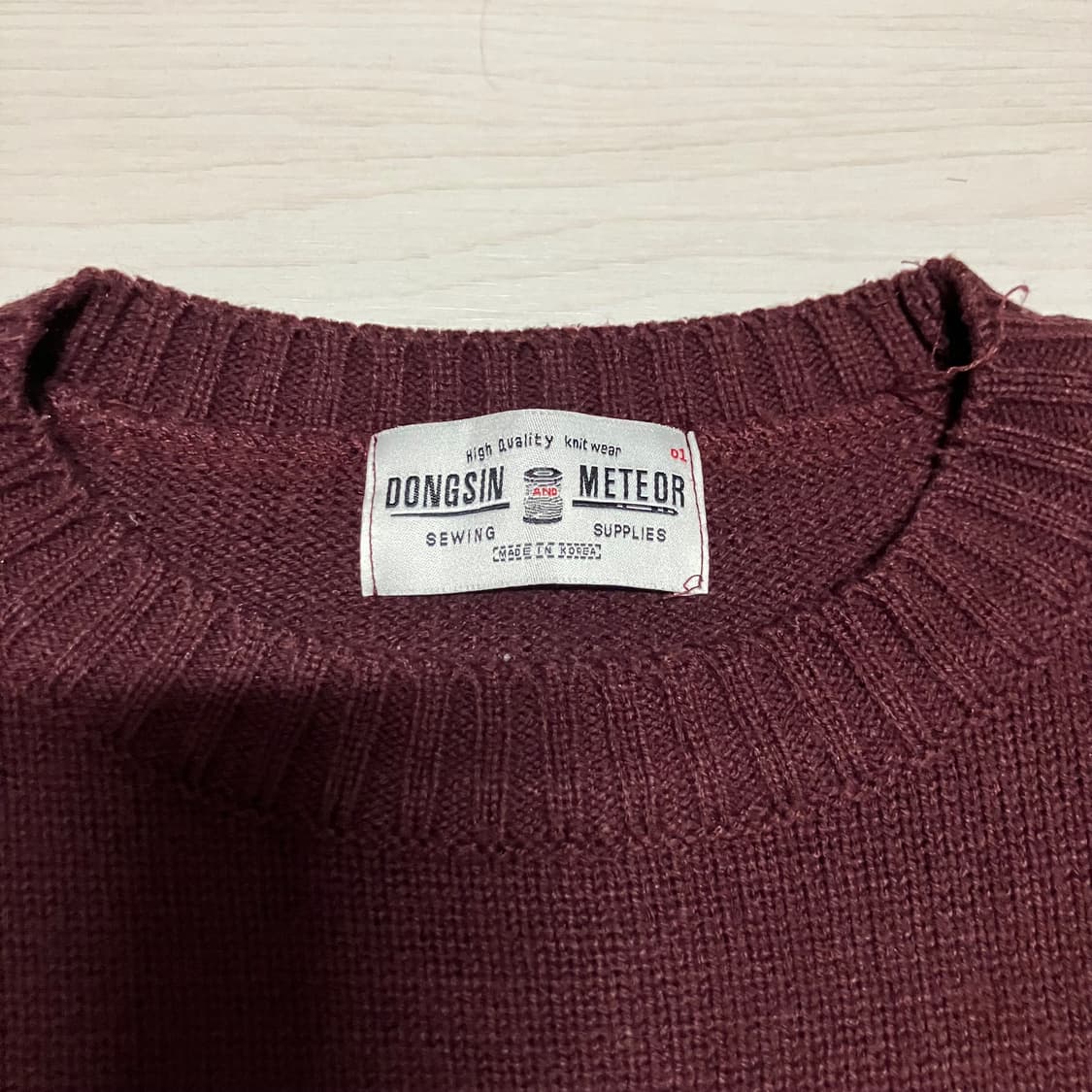 DONGSIN METEOR 와인색 니트 상품이미지2
