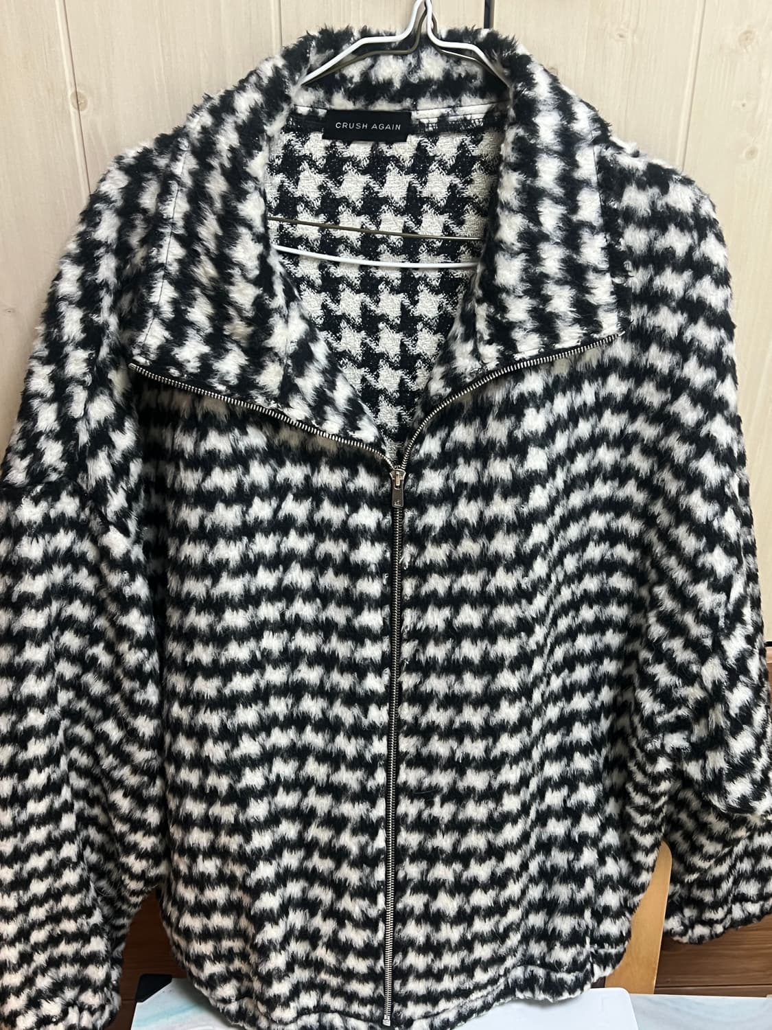 (1회착.다수연예인들 착용) 하운드 투스 퍼 자켓집업 상품이미지1