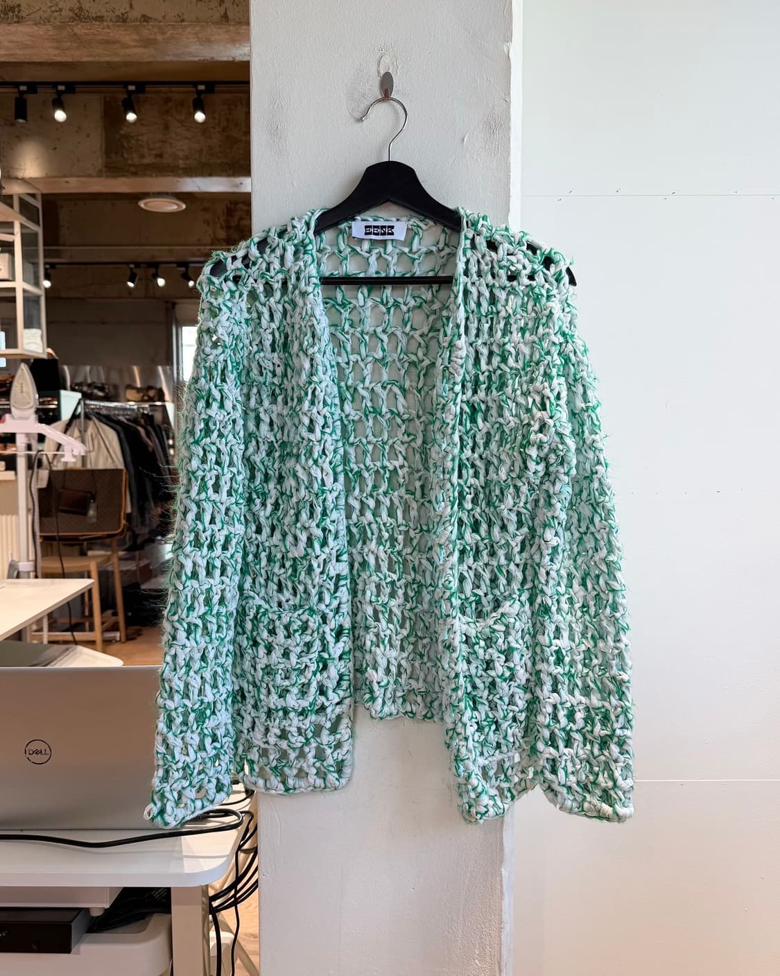 잉크 그린 크로셰 니트 가디건  상품이미지2