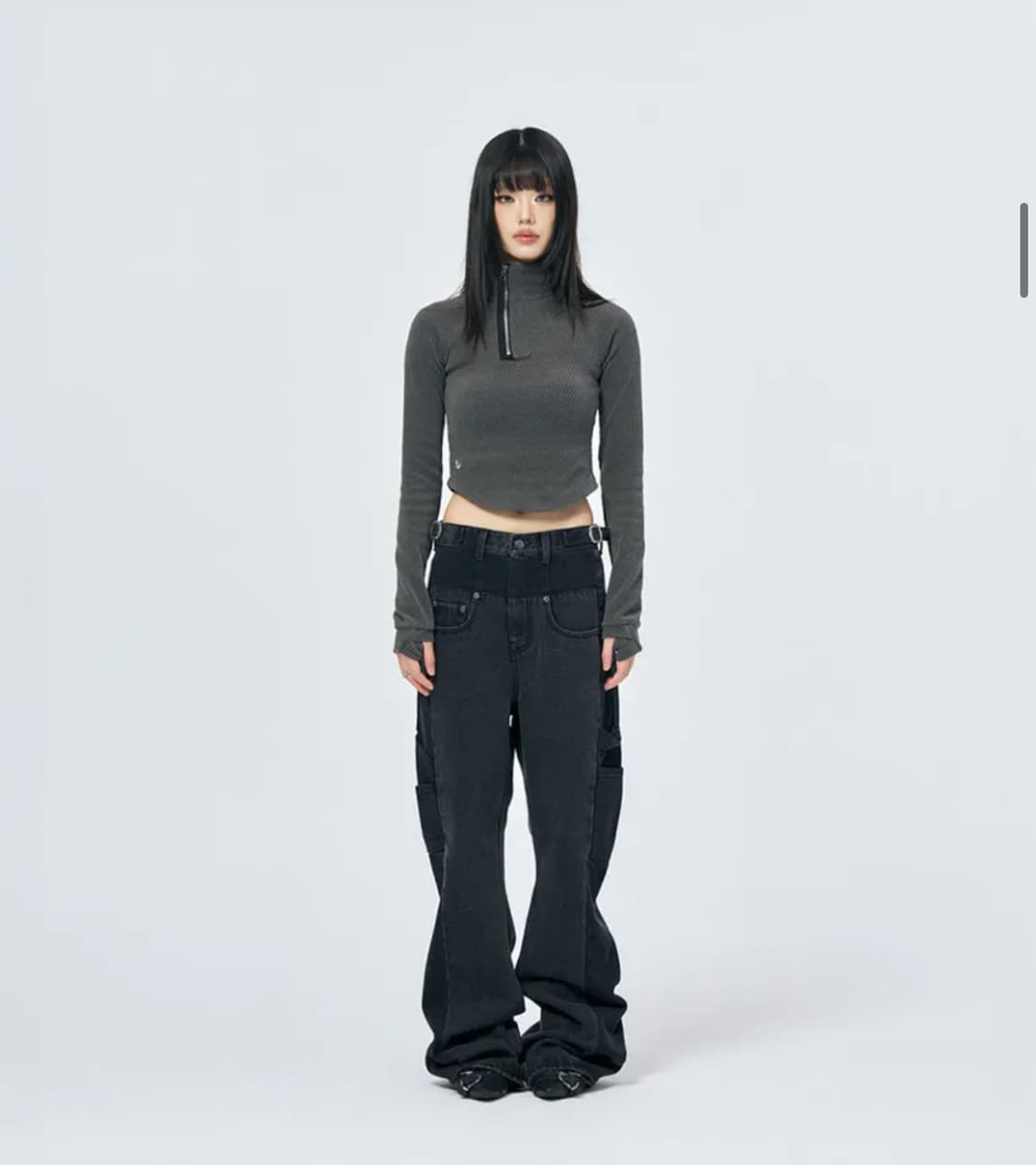 스키즘인듀싱 FR BOOT CUT JEANS BLACK 데님 상품이미지4