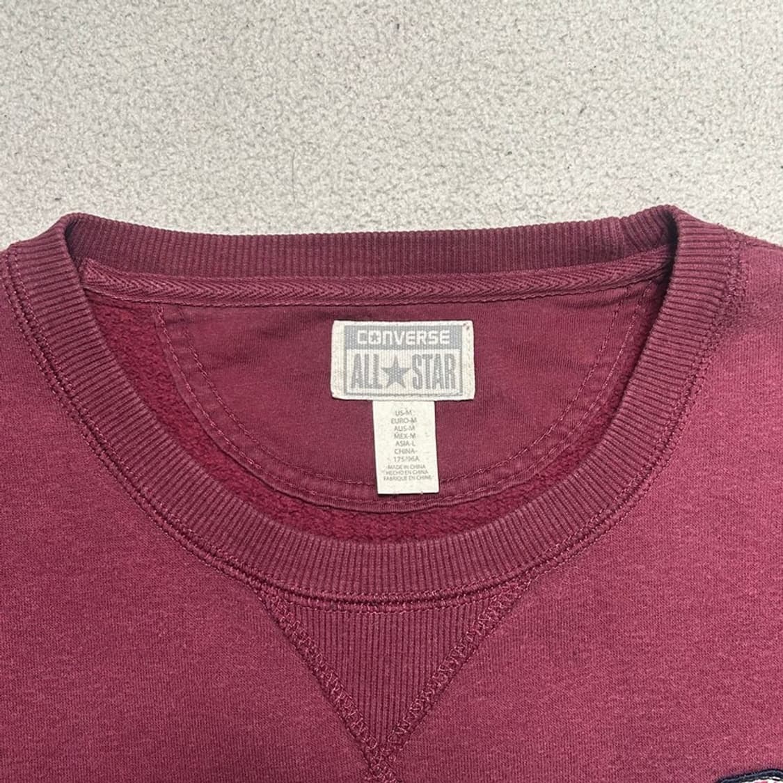 컨버스 크루넥 맨투맨 와인 L 상품이미지4