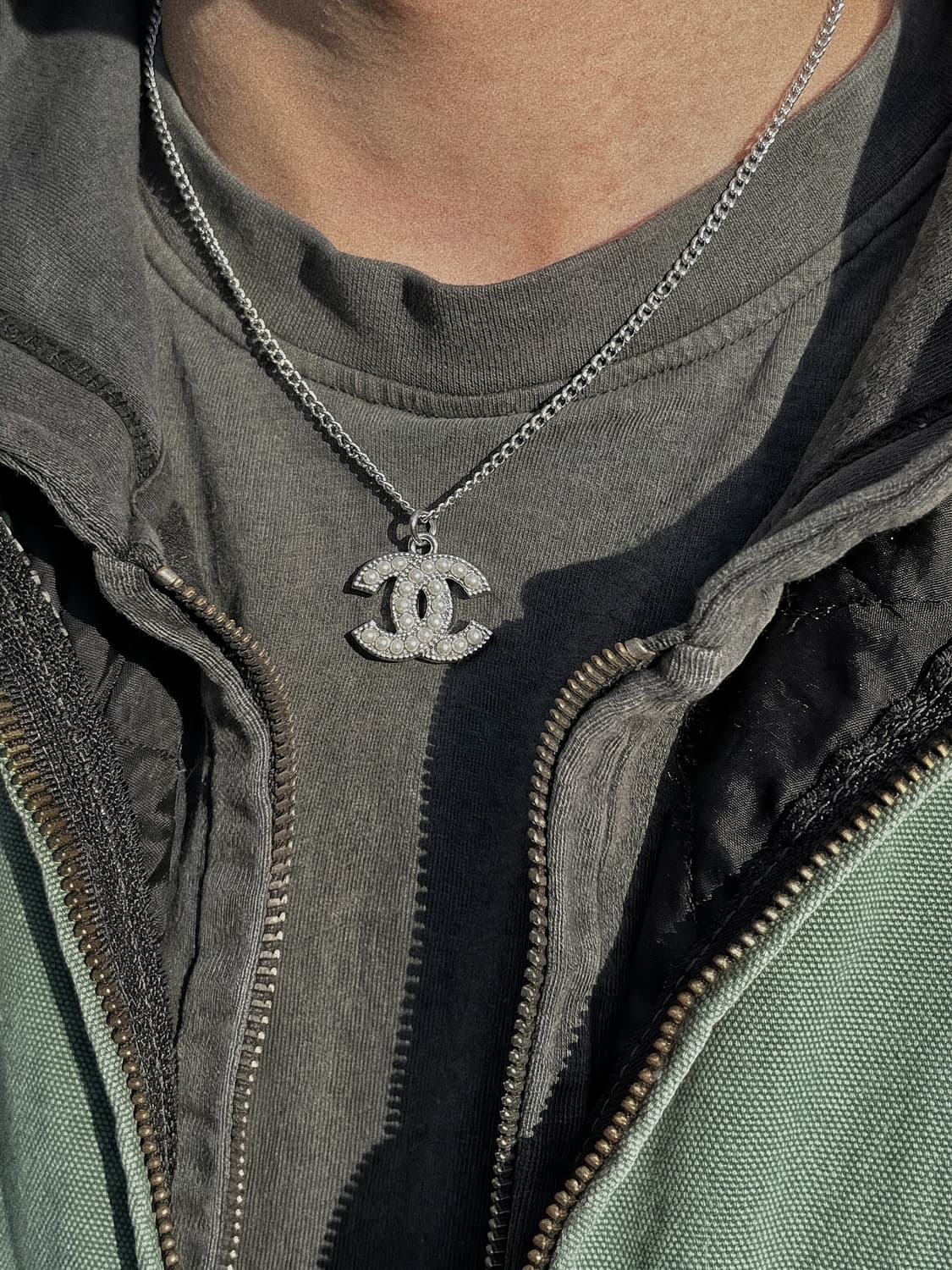 샤넬 정품 빈티지 목걸이 업사이클링 써지컬 남자 커플 상품이미지1