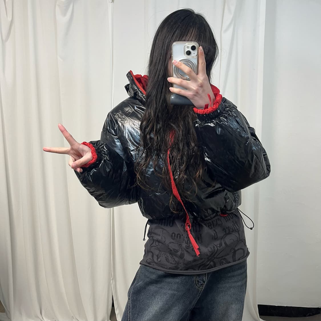 Partimento Reversible Shirring Puffer Ja 상품이미지2