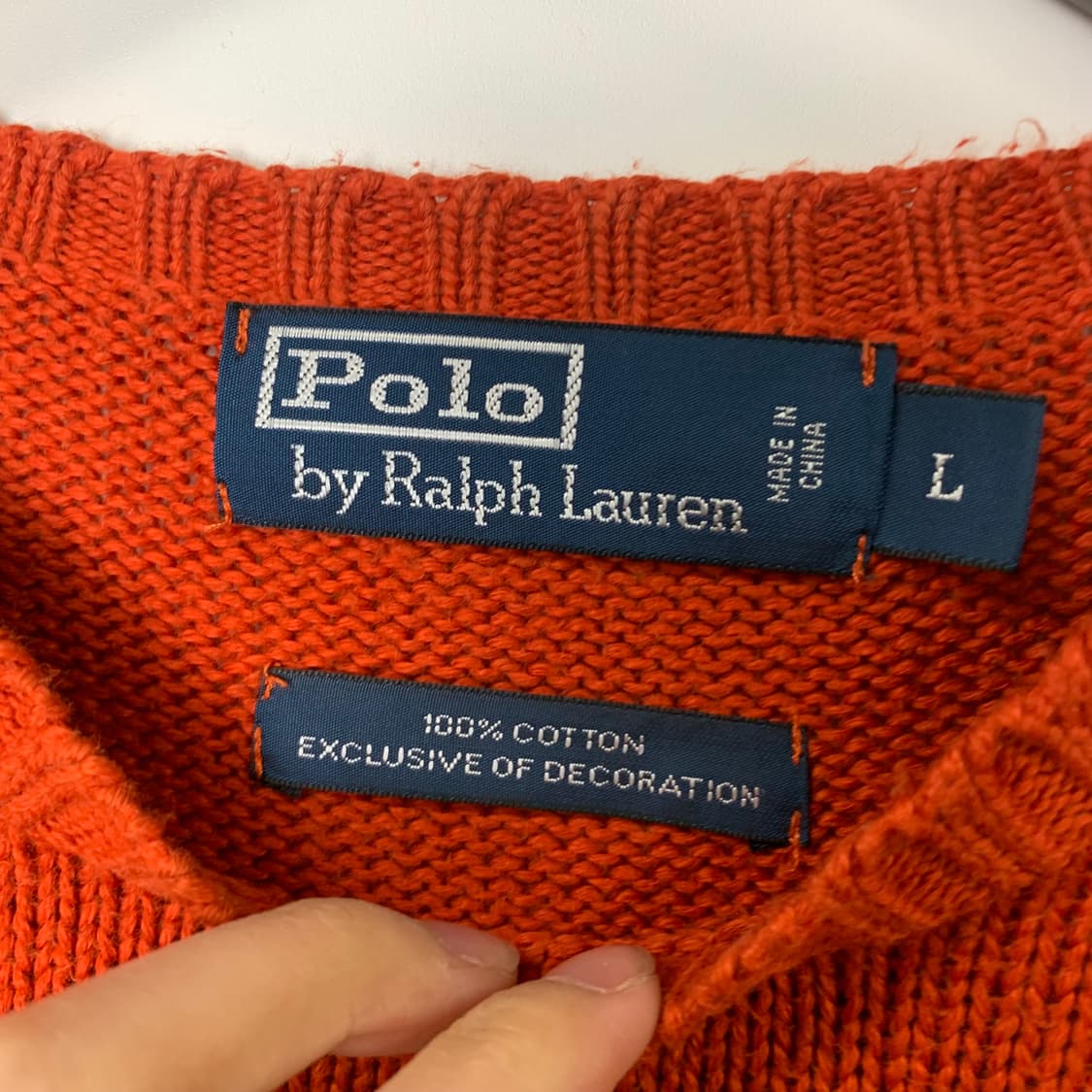 폴로 랄프로렌 오렌지 울 라운드 니트 상품이미지4
