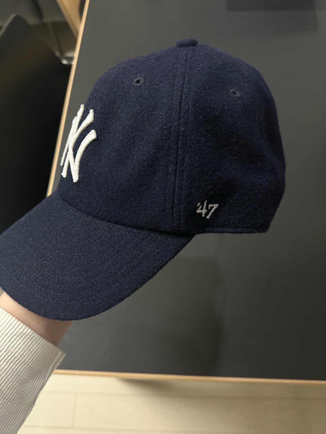 뉴에라 네이비 그린 배색 울 볼캡 상품이미지6