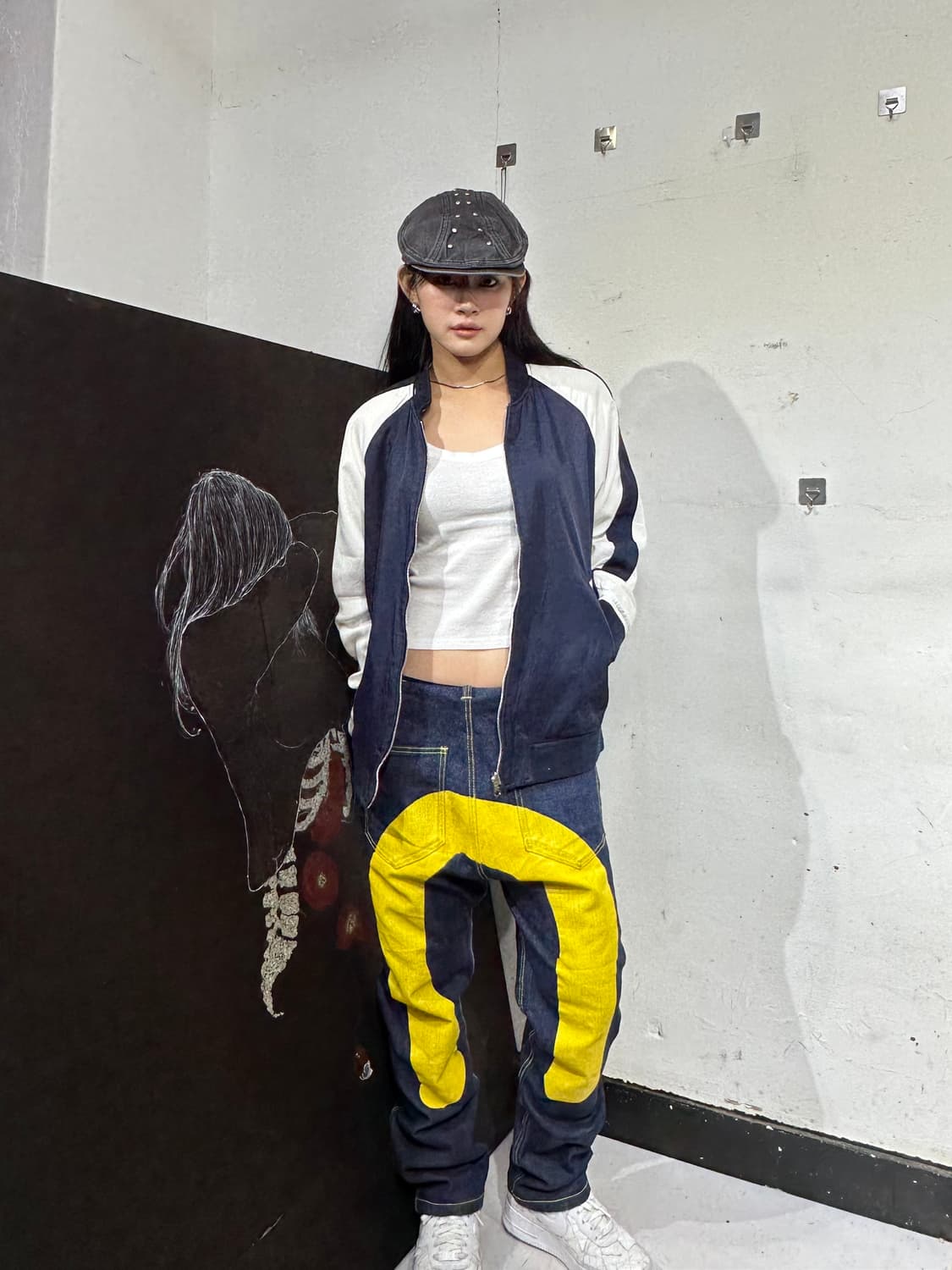 Jpn 일본빈티지 재패니즈 오리엔탈 네이비 블랙 양면 스카잔 자켓 상품이미지2