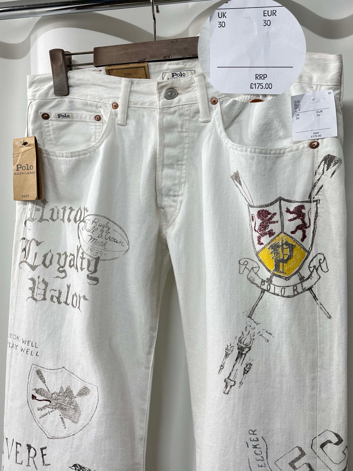 폴로 랄프로렌 그래피티 설리반 화이트 데님 팬츠 신품 상품이미지5